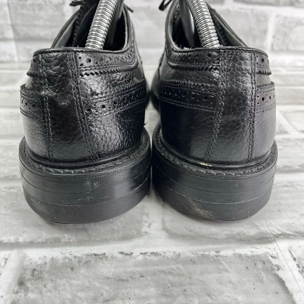 Hanover Vintage Sheppard LB Signatures Black Pebble Leather Wingtip Oxfords 9.5